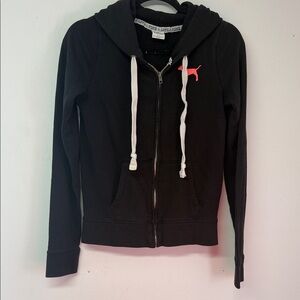 PINK vintage Victoria's Secret Black Jacket with Pink Logo